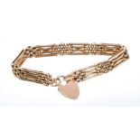 9ct gold bracelet with padlock