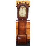 George III oak and inlaid longcase clock, signed and inscribed 'Knutsford'