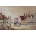 Frederick George Bond (1860-1920) watercolour - Old Quay Street, Ipswich, in glazed frame, 22cm x 3