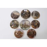 Collection of 8 Prattware pot lids