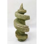 A carved marble spiral sculpture Provenance: Estate of Anthony Atkinson (1929-2004)