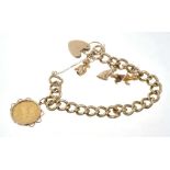 Gold Sovereign gate bracelet