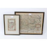 William Kip 17th Century hand coloured map of Essex and one other