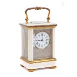 Rare and fine quality minaiture ivory cased carriage clock