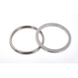 Platinum wedding ring and one other wedding ring