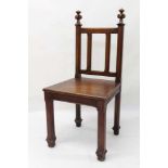 Victorian gothic oak hall chair stamped Holland & Sons