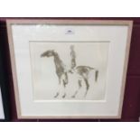 Dame Elisabeth Frink (1930-1993) lithograph - Horse and Rider, in glazed frame, 26cm x 32cm