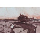 *Charles Bartlett coloured etching “Fisherman’s hut” no. 8 of 60