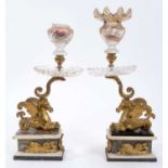 Pair of Regency ormolu and marble candlesticks