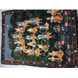 Hindu school painting on silk depicting a wedding scene