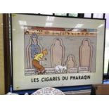 Tintin poster in glazed frame