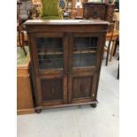 1920s glazed oak cabinet