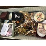 One box containing a quantity of assorted costume jewellery