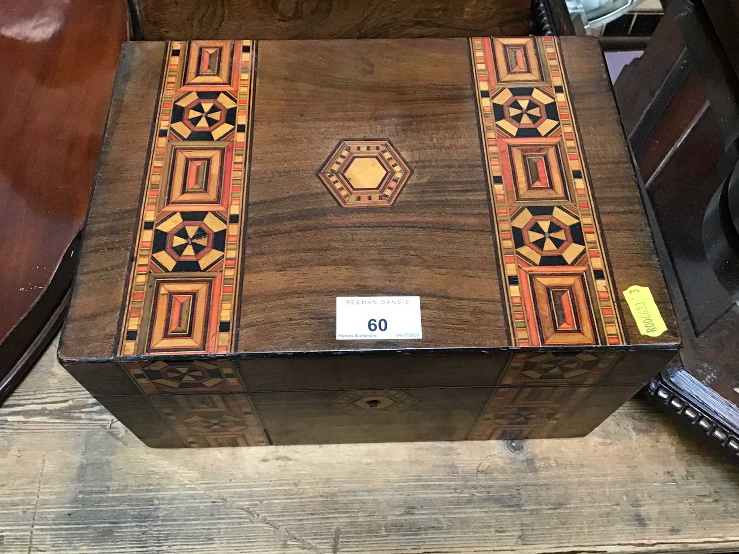 Inlaid wooden sewing box