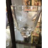 Fine quality engraved glass vase