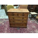 19th century mahogany chest with brushing slide, two short and three long drawers below