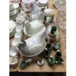 Group of Hen on nest egg holders and other ceramics