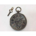 Victorian silver pocket watch on stand