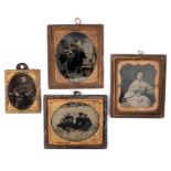 Four various daguerreotypes