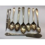 Group of silver and plated cutlery