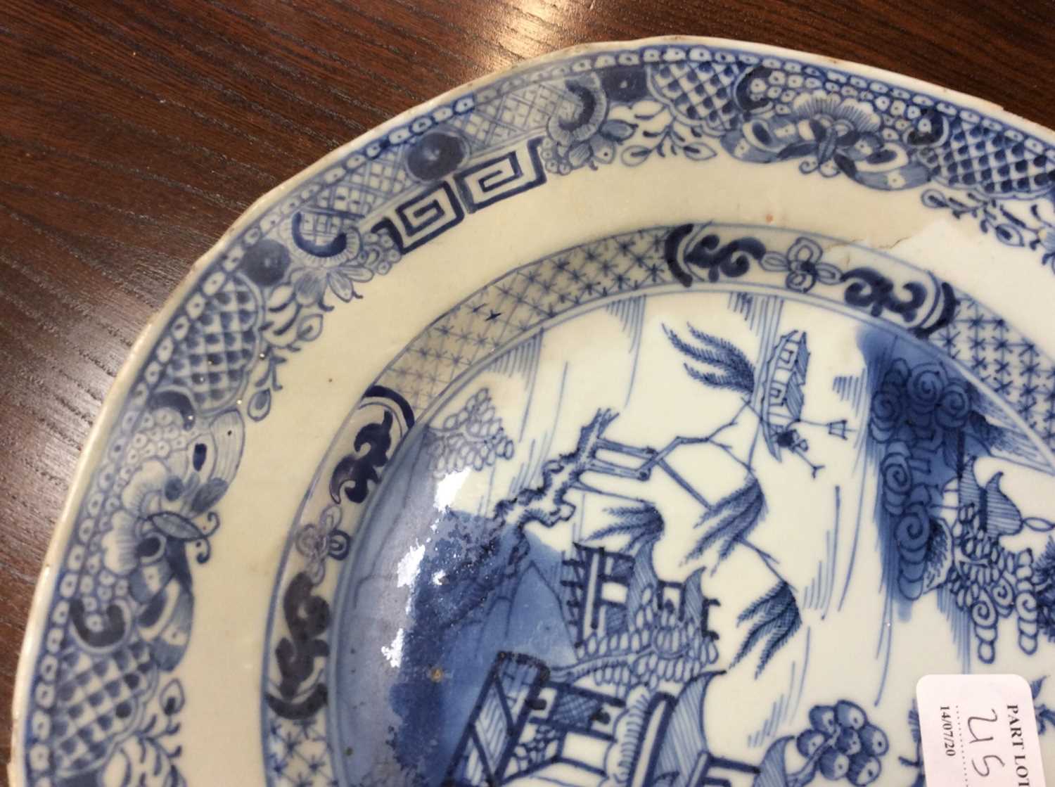 Four 18th century Chinese blue and white plates - Image 9 of 10