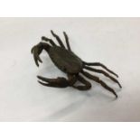Japanese bronze sculpture of a crab