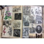 Large 19th century bound scrap album