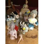 Collection of porcelain half dolls