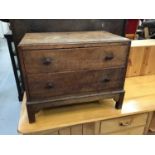 Small oak two drawer chest