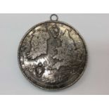 Silver mounted circular plaque- 1651 The Great Seal of England (with composite core), 13cm diameter