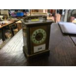 Late 19th century French brass carriage clock