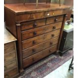 19th century mahogany chest of two short and four long graduated drawers