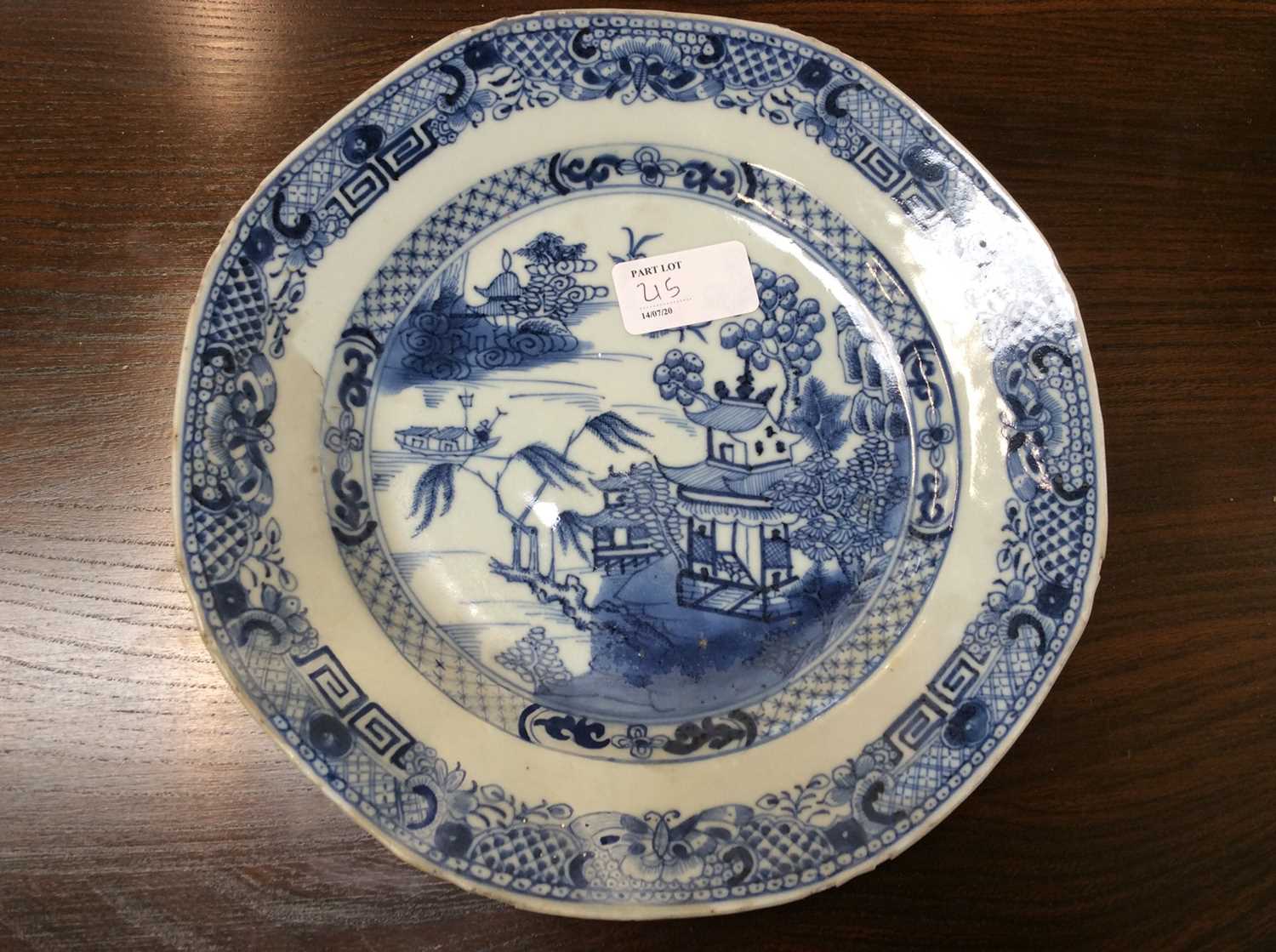 Four 18th century Chinese blue and white plates - Image 8 of 10