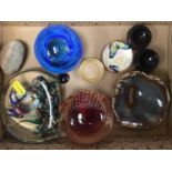 Venetian glass aquarium paperweight, together with other paperweights