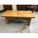 Contempory oak coffee table with drawer