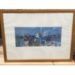 Raoul Dufy coloured print, Battle of Trafalgar engraving and other pictures