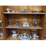 Silver plated tureen and cover and other plated ware