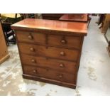 Victorian mahogany chest of 2 short and 3 long graduated drawers