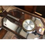 Wall barometer and an oak framed wall mirror
