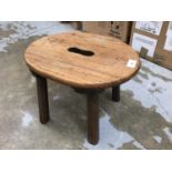 19th century fruitwood country stool of good colour.