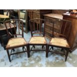 Set of three 19th century country bar back chairs