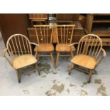 Two pairs of Ercol chairs