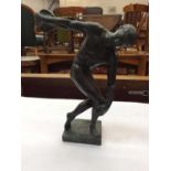 Bronzed model of a discus thrower