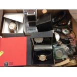 Group of various wristwatches including Tissot, Fossil and Accurist