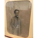 Victorian Chalk portrait of a gentleman in glazed frame