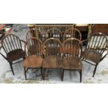 Set of eight stick back chairs