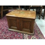 Edwardian oak cutlery cabinet with four drawers enclosed by two panelled doors