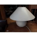 Very large pottery table lamp with shade
