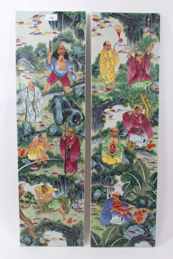 Pair of 20th century Chinese porcelain panels