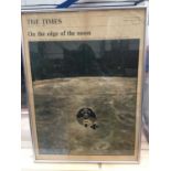 1969 moon landing framed newspaper supplement